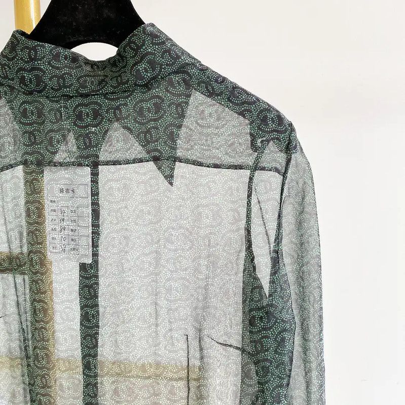 Chanel Chanel Sheer Long Sleeve Silk Shirt in Multicolor 0089 Size XS / US 0-2 / IT 36-38 - 8 Thumbnail