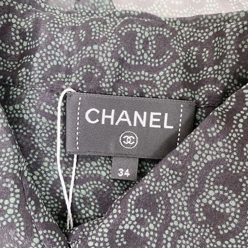Chanel Chanel Sheer Long Sleeve Silk Shirt in Multicolor 0089 Size XS / US 0-2 / IT 36-38 - 9 Thumbnail