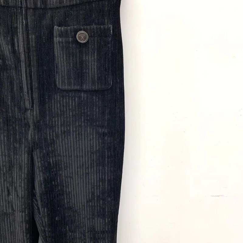 Chanel Chanel Black Cotton Women's Overalls 0089 Size 23" - 4 Thumbnail