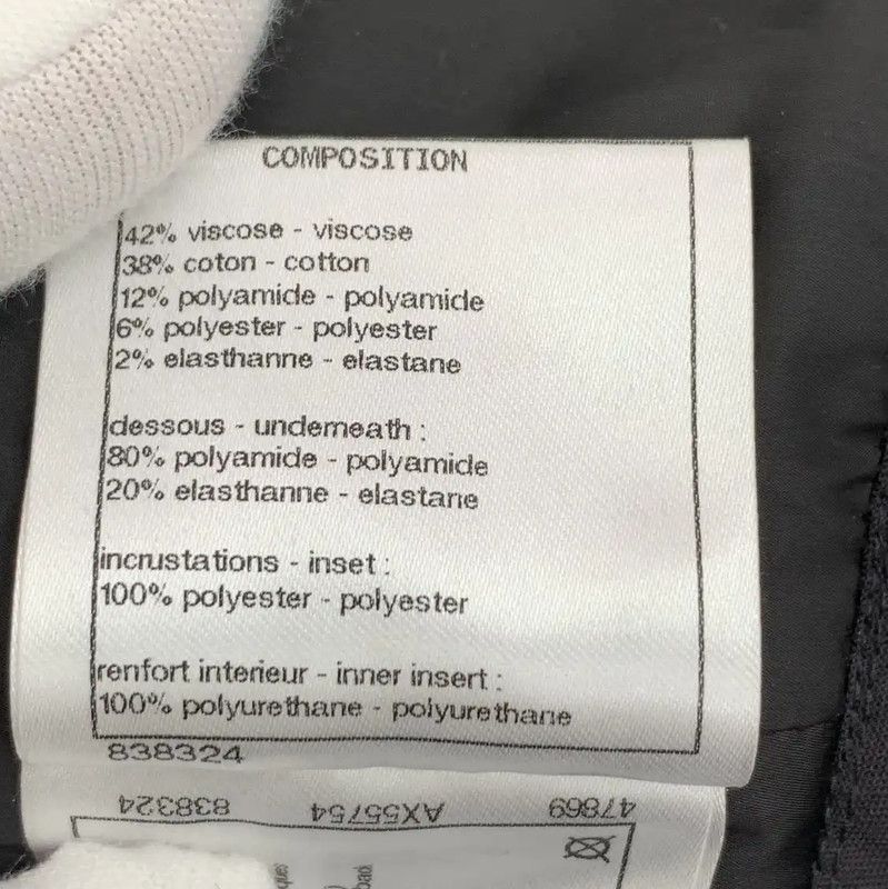 Chanel Chanel Black Cotton Women's Overalls 0089 Size 23" - 8 Thumbnail