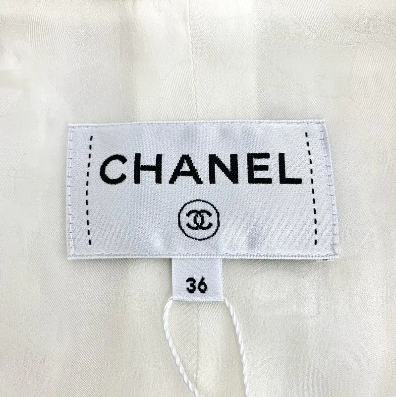 Chanel Chanel White Cotton Casual Pants for Women 0089 Size 23" - 6 Thumbnail