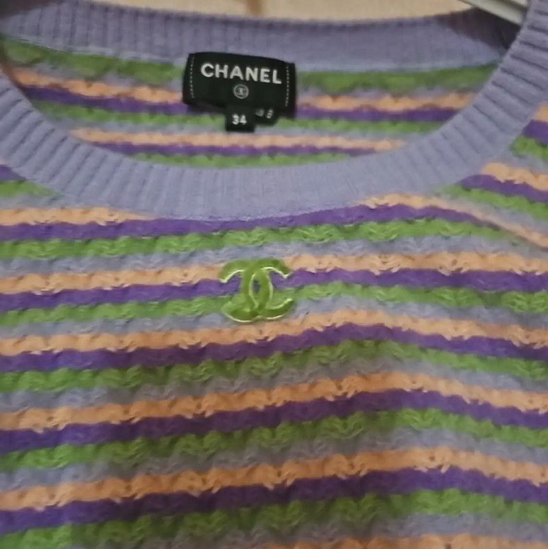 Chanel Chanel Purple Wool Long Sleeve Sweater 0089 Size M / US 6-8 / IT 42-44 - 3 Thumbnail