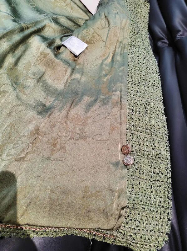 Chanel Chanel Green Wool Jacket for Women 0089 Size M / US 6-8 / IT 42-44 - 7 Thumbnail