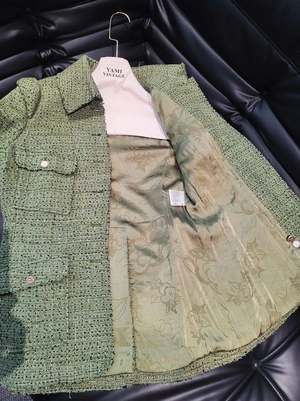 Chanel Chanel Green Wool Jacket for Women 0089 Size M / US 6-8 / IT 42-44 - 5 Thumbnail