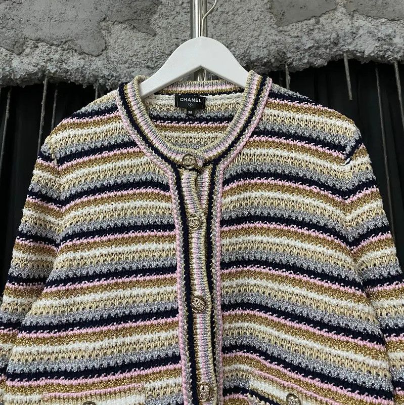 Chanel Chanel Color Block Women's Jacket 0089 Size ONE SIZE - 3 Thumbnail
