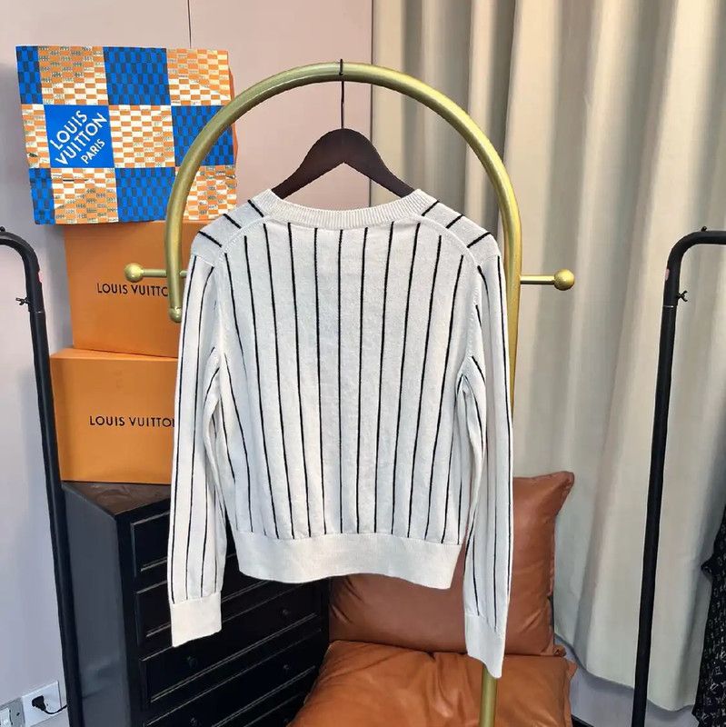 Chanel Chanel Striped White Pullover Sweater 0089 Size M / US 6-8 / IT 42-44 - 2 Thumbnail