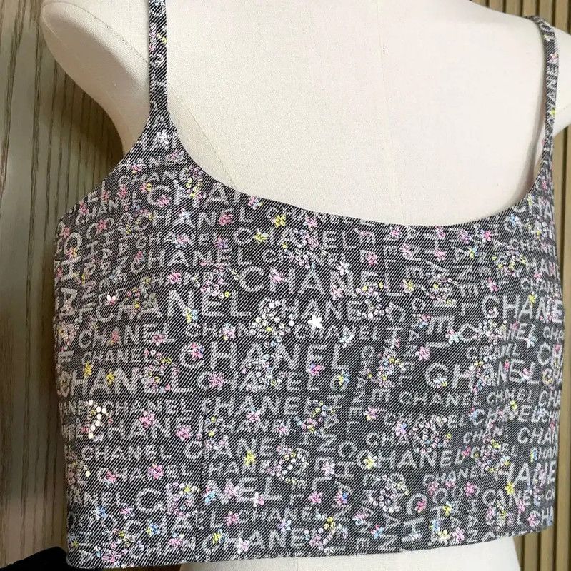 Chanel Chanel Summer Gray Embroidered Sequin Tank Top 0089 Size S / US 4 / IT 40 - 5 Thumbnail
