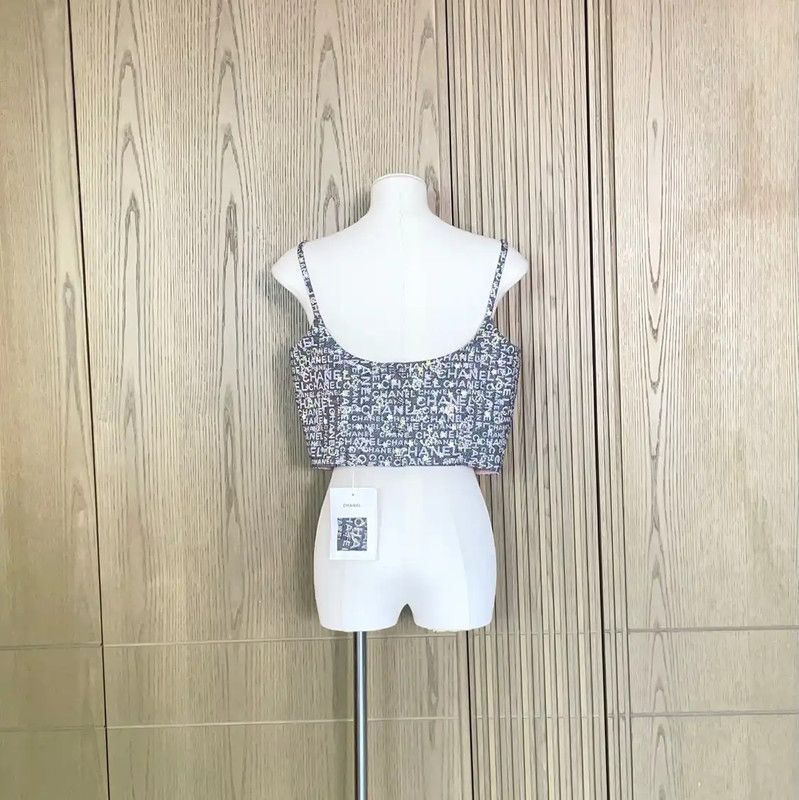 Chanel Chanel Summer Gray Embroidered Sequin Tank Top 0089 Size S / US 4 / IT 40 - 3 Thumbnail