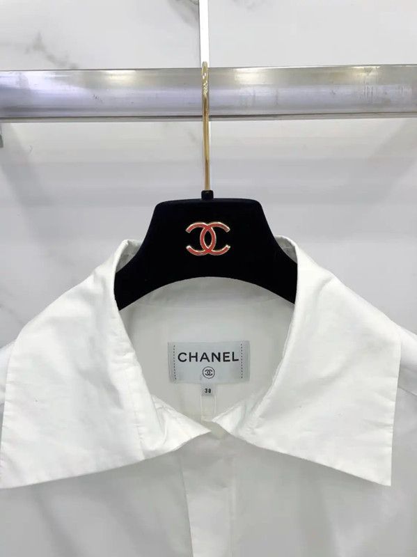 Chanel Chanel White Cotton Long Sleeve Top 0089 Size M / US 6-8 / IT 42-44 - 3 Thumbnail