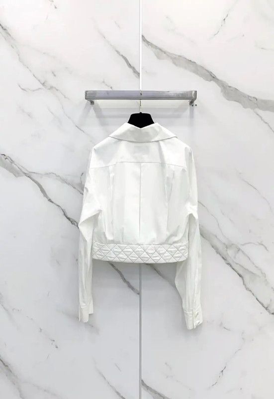 Chanel Chanel White Cotton Long Sleeve Top 0089 Size M / US 6-8 / IT 42-44 - 2 Thumbnail