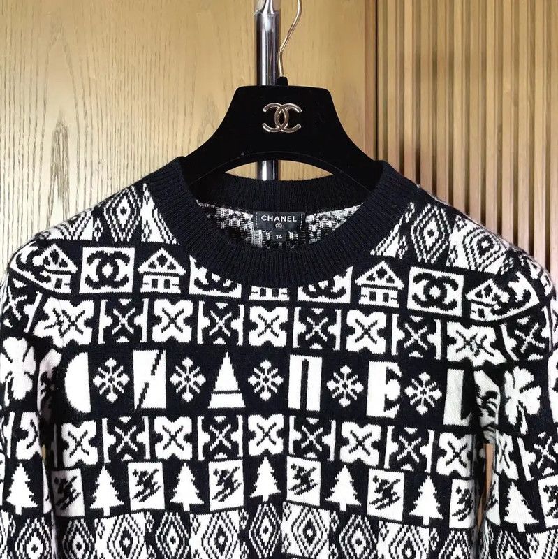 Chanel Chanel Black Cashmere Long Sleeve Sweater 0089 Size S / US 4 / IT 40 - 3 Thumbnail
