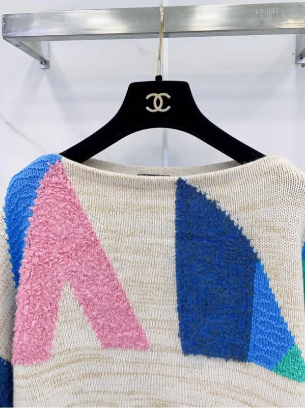 Chanel Chanel Multicolor Cotton Blend Long Sleeve Sweater 0089 Size S / US 4 / IT 40 - 3 Thumbnail