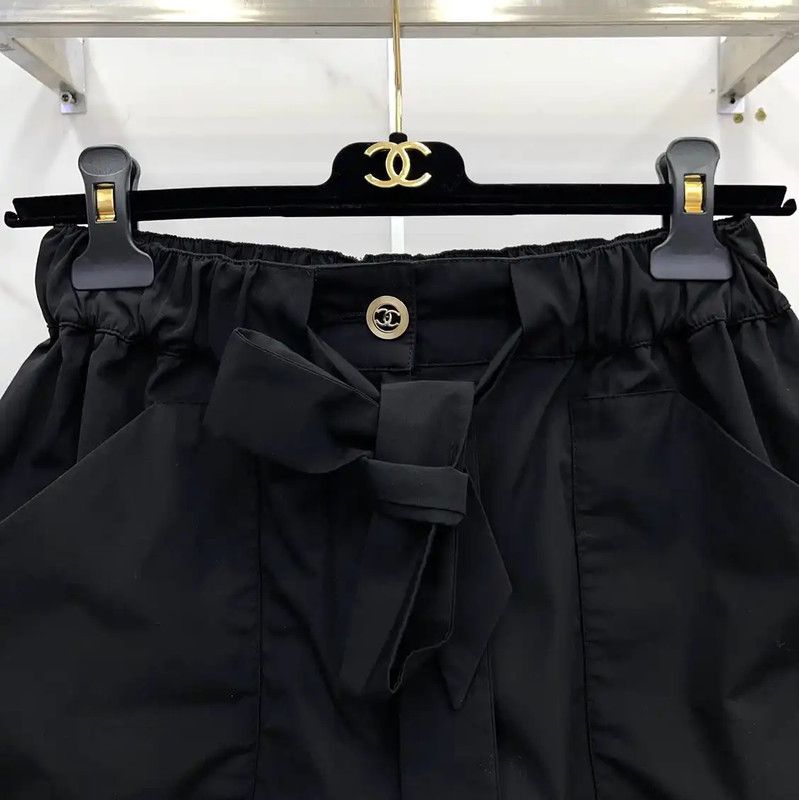 Chanel Chanel Black Cotton Blend Women's Shorts 0089 Size 23" - 3 Thumbnail