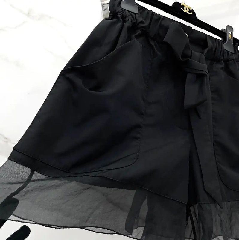 Chanel Chanel Black Cotton Blend Women's Shorts 0089 Size 23" - 5 Thumbnail