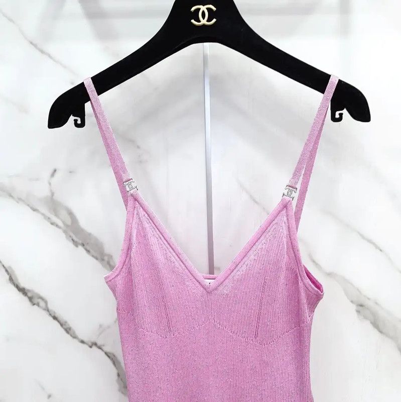 Chanel Chanel Pink Viscose Women's Dress Size S 0089 Size S / US 4 / IT 40 - 3 Thumbnail