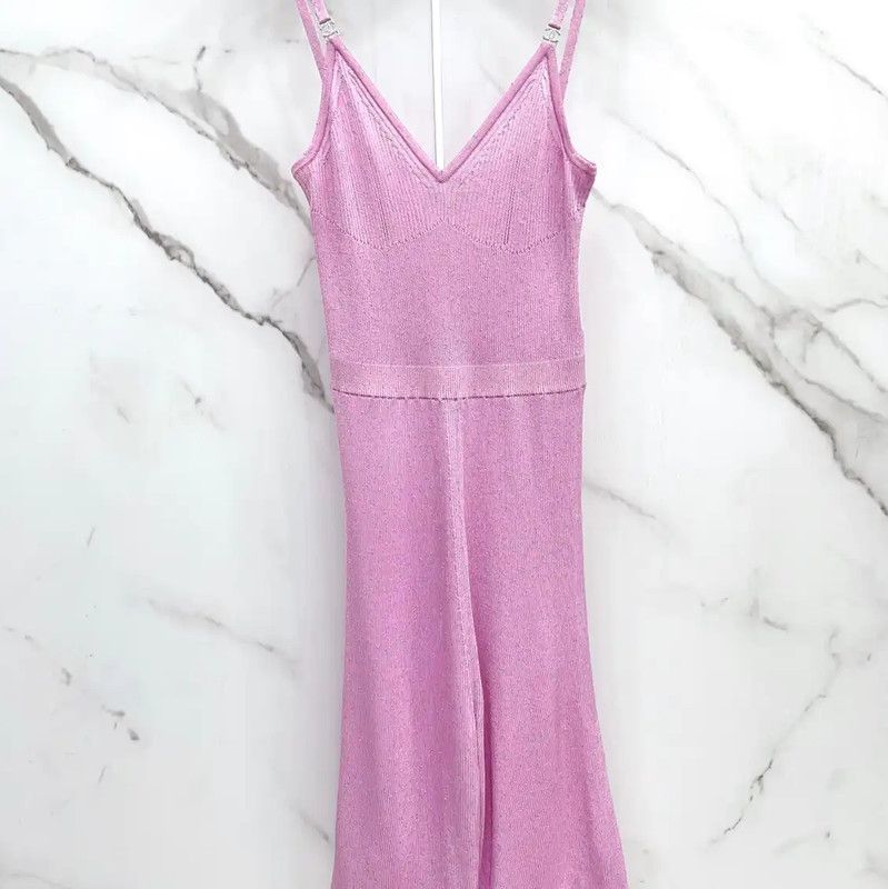 Chanel Chanel Pink Viscose Women's Dress Size S 0089 Size S / US 4 / IT 40 - 4 Thumbnail