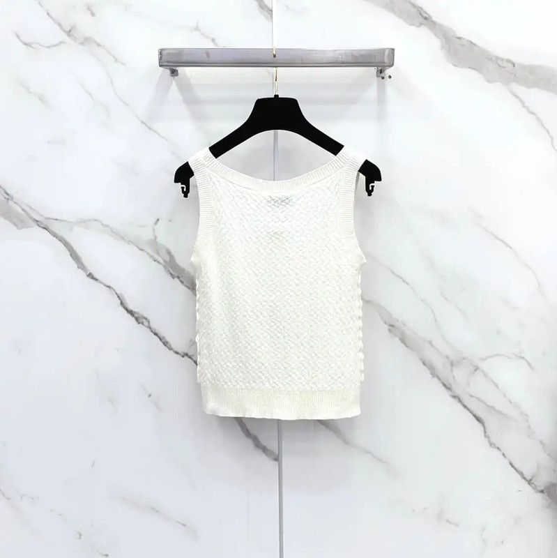 Chanel Chanel White Cashmere Women's T-Shirt 0089 Size S / US 4 / IT 40 - 2 Thumbnail