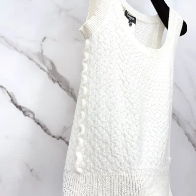 Chanel Chanel White Cashmere Women's T-Shirt 0089 Size S / US 4 / IT 40 - 5 Thumbnail