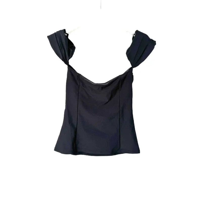 Chanel Chanel Black Wool T-Shirt for Women 0089 Size S / US 4 / IT 40 - 2 Thumbnail