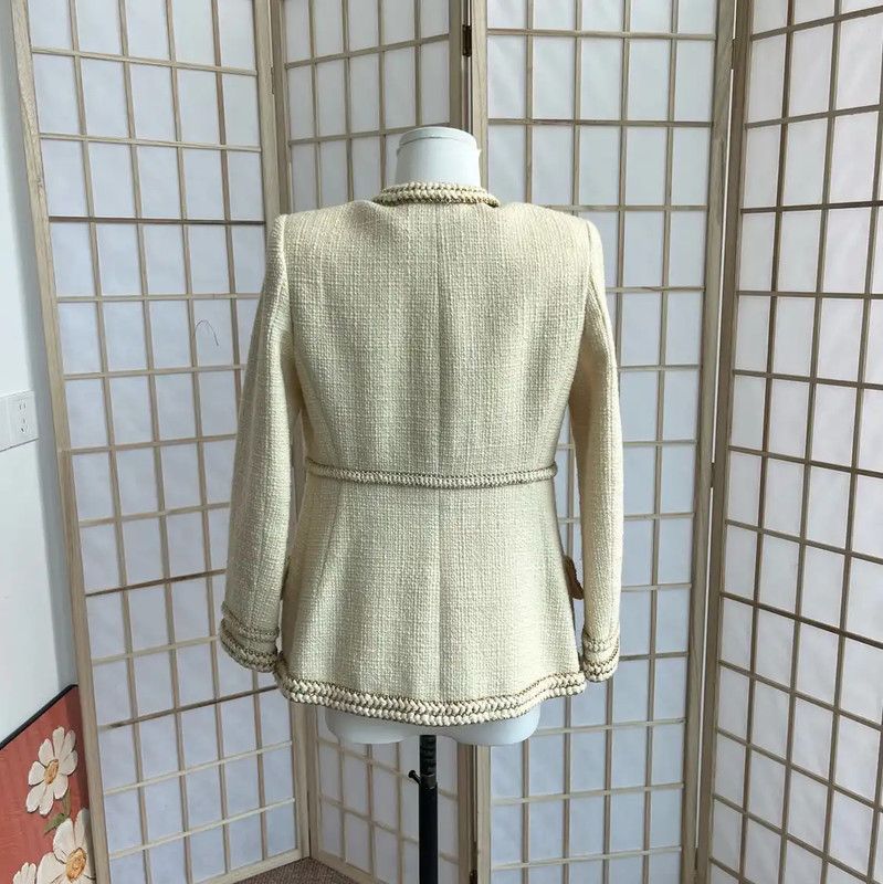 Chanel Chanel Off-White Wool Women's Jacket 0089 Size S / US 4 / IT 40 - 2 Thumbnail