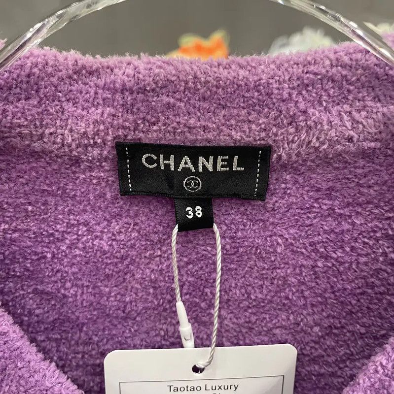 Chanel Chanel Purple Cotton Long Sleeve Cardigan 0089 Size S / US 4 / IT 40 - 5 Thumbnail