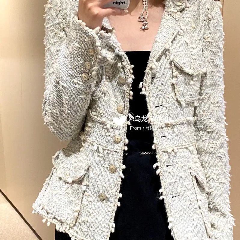 Chanel Chanel Light Blue Silk Women's Cardigan 0089 Size ONE SIZE - 3 Thumbnail
