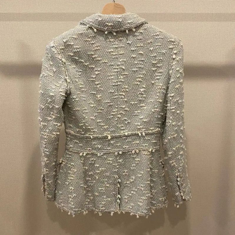 Chanel Chanel Light Blue Silk Women's Cardigan 0089 Size ONE SIZE - 2 Thumbnail