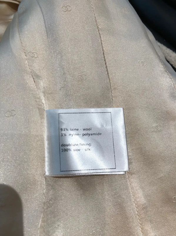 Chanel Chanel Beige Wool Blend Jacket with Black Trim 0089 Size M / US 6-8 / IT 42-44 - 10 Thumbnail