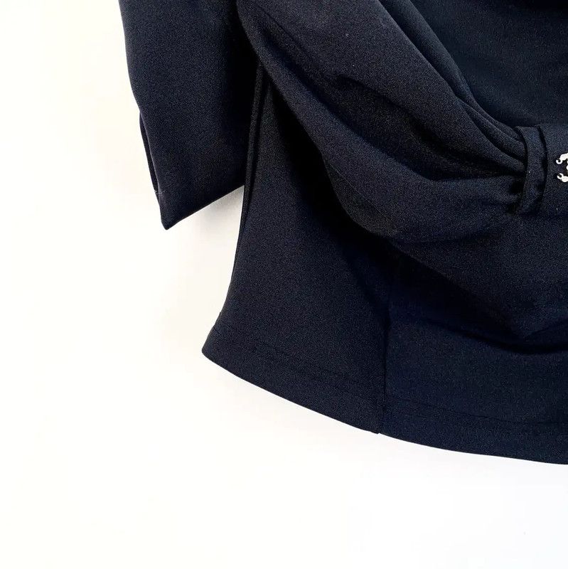 Chanel Chanel Black Off-Shoulder Short Sleeve Top 0089 Size XS / US 0-2 / IT 36-38 - 4 Thumbnail