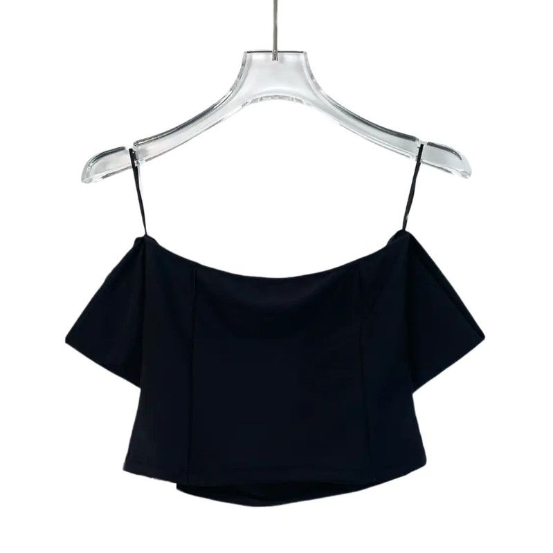 Chanel Chanel Black Off-Shoulder Short Sleeve Top 0089 Size XS / US 0-2 / IT 36-38 - 2 Thumbnail