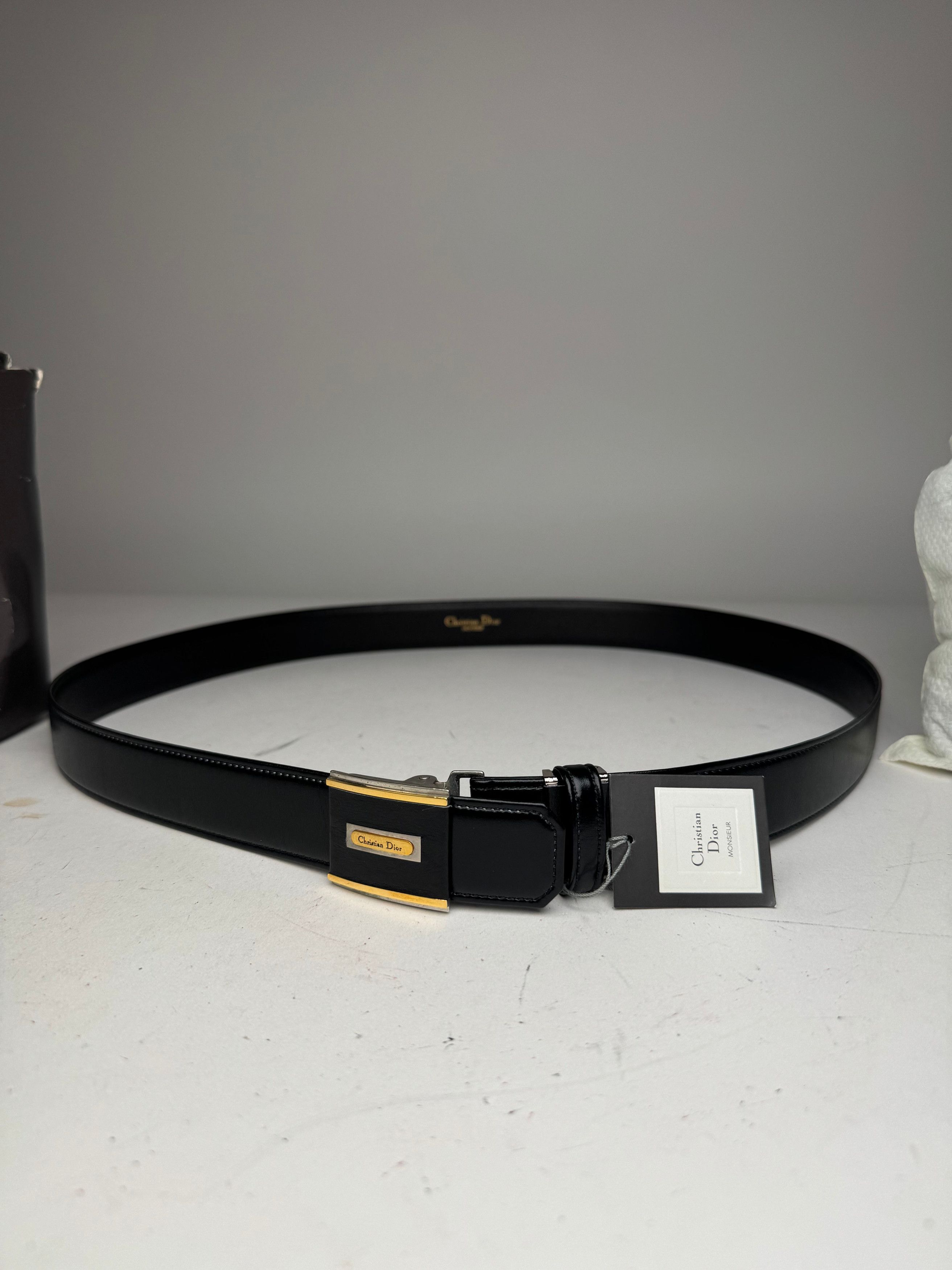 Dior Vintage Leather Belt Black new with Tag Size ONE SIZE - 9 Thumbnail
