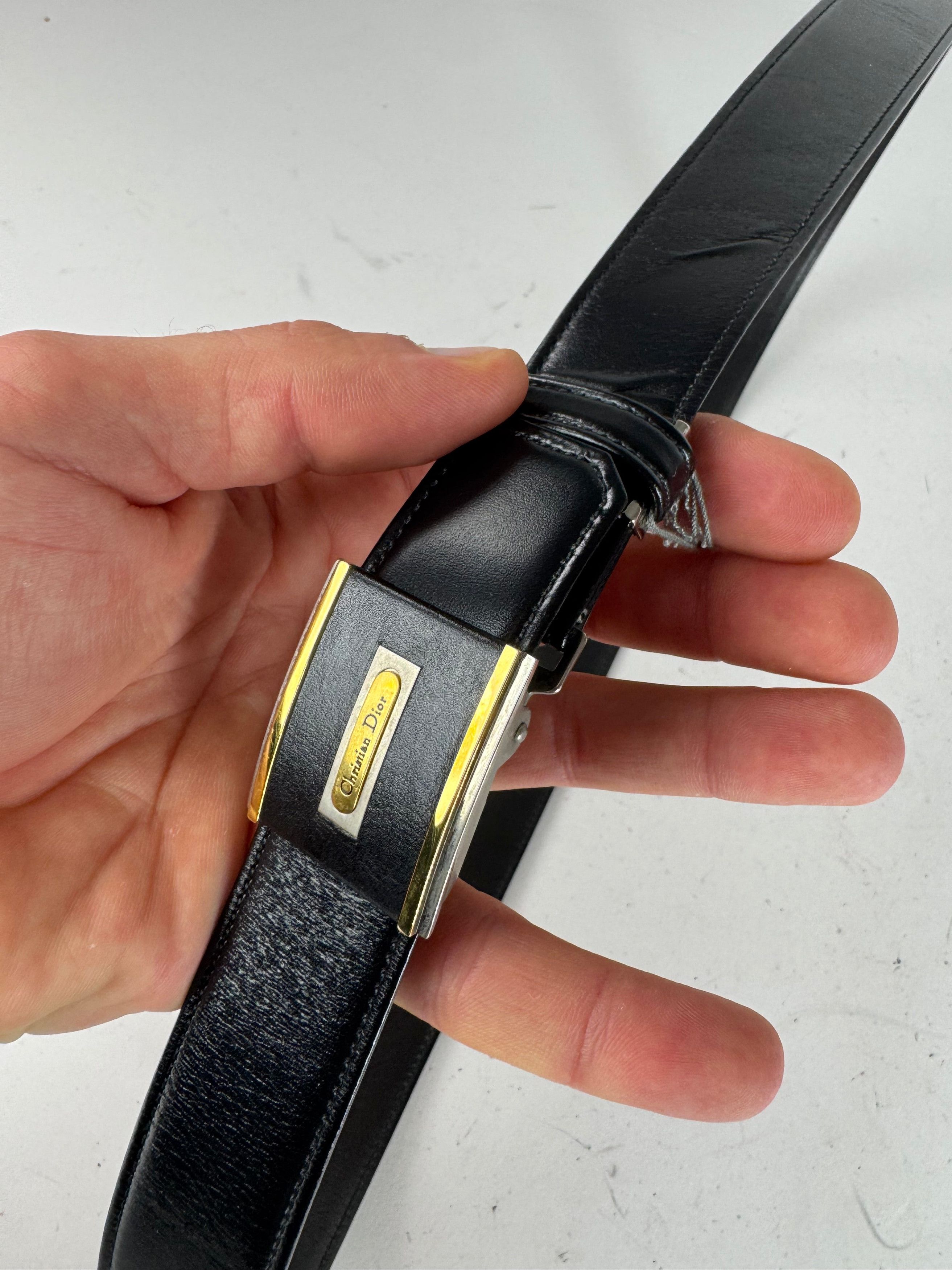 Dior Vintage Leather Belt Black new with Tag Size ONE SIZE - 3 Thumbnail