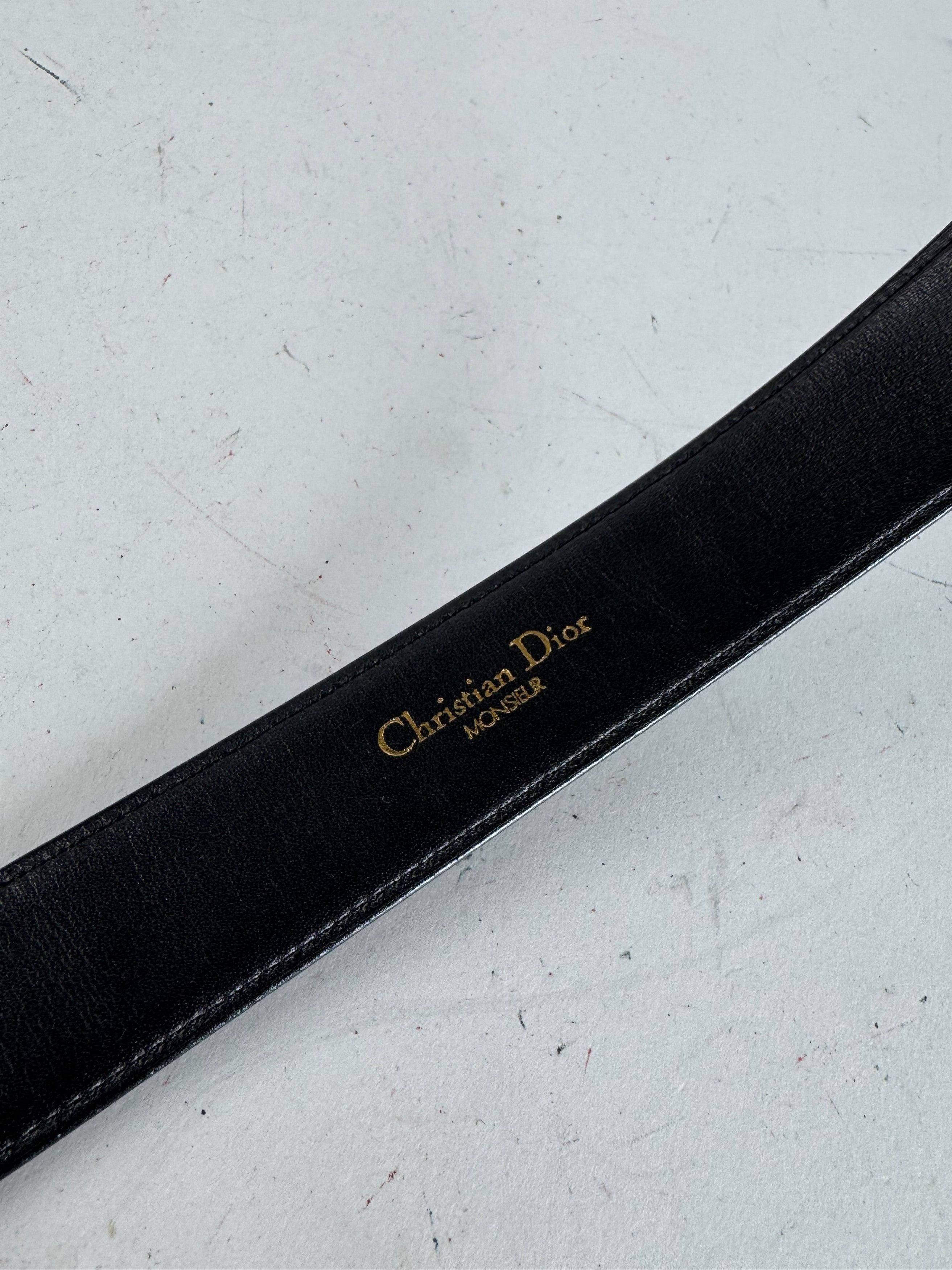 Dior Vintage Leather Belt Black new with Tag Size ONE SIZE - 4 Thumbnail