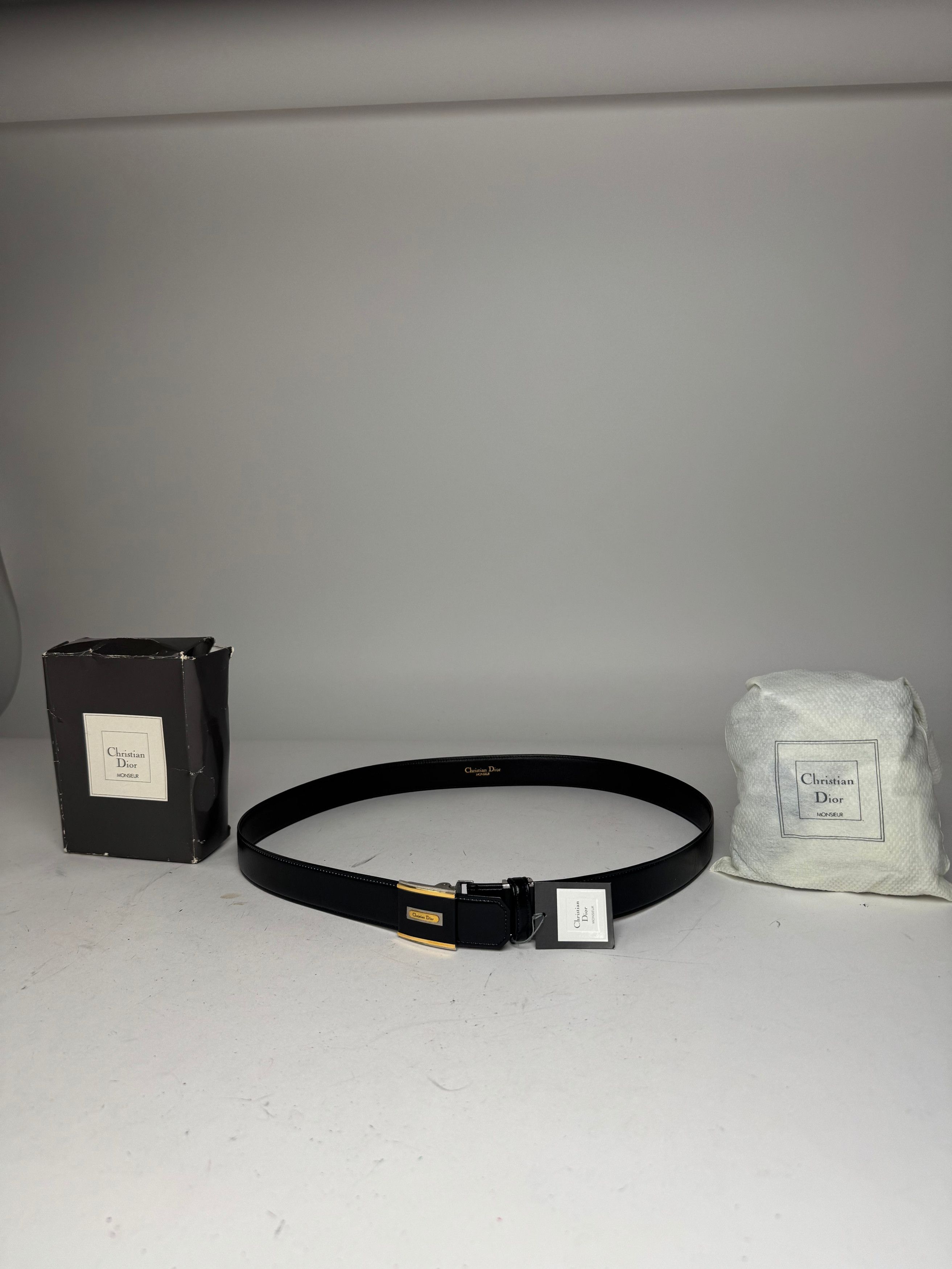 Dior Vintage Leather Belt Black new with Tag Size ONE SIZE - 2 Thumbnail