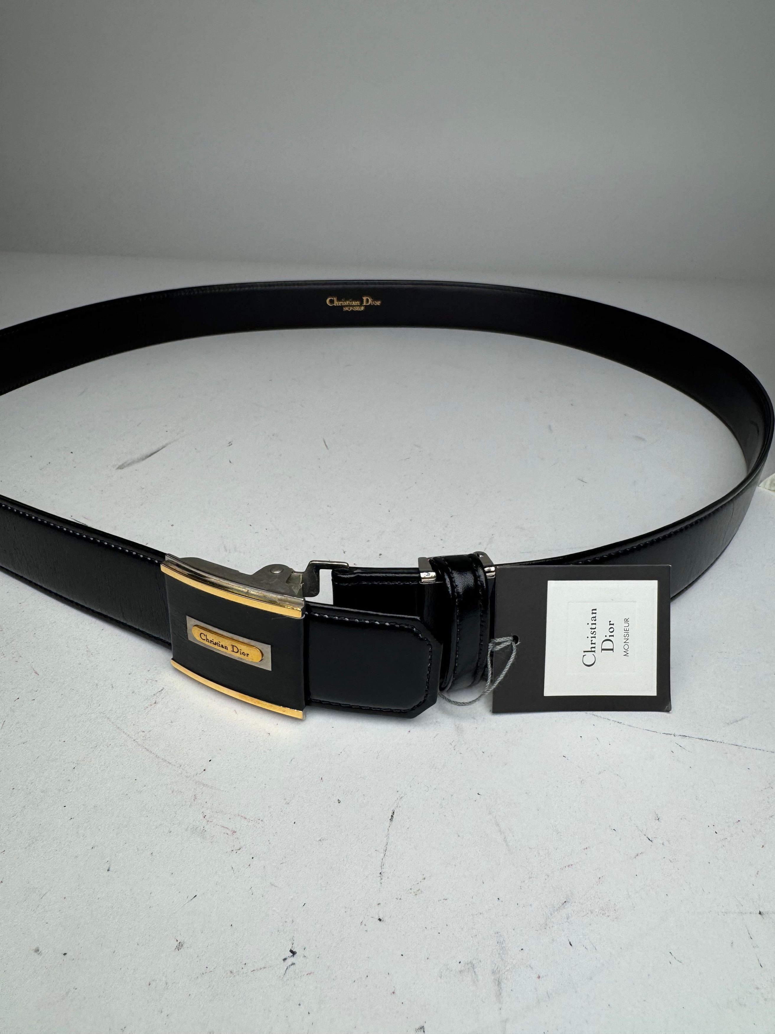 Dior Vintage Leather Belt Black new with Tag Size ONE SIZE - 6 Thumbnail