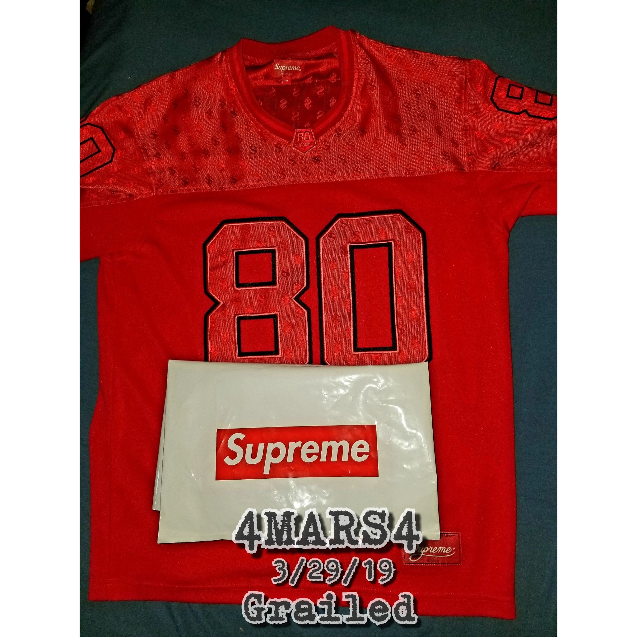 Supreme Monogram Football Jersey Red