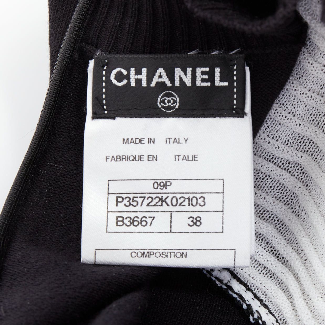 Chanel CHANEL 09P Runway Vintage black cream cotton puff tulle sleeve dress FR38 M Size XXL / US 16-18 / IT 52-54 - 8 Thumbnail