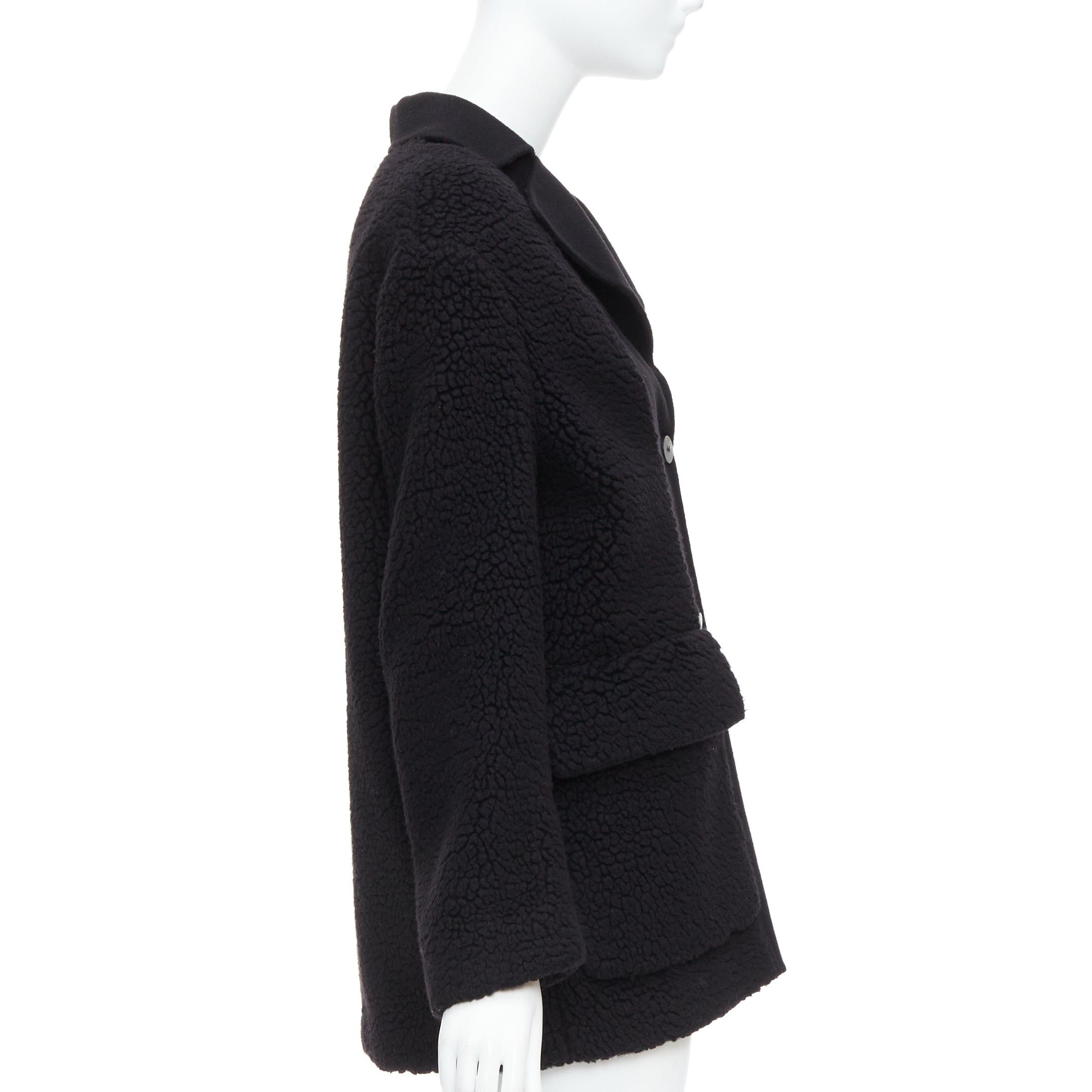 Dior DIOR 100% cashmere black teddy textured pocketed coat FR34 XS Size XS / US 0-2 / IT 36-38 - 5 Thumbnail