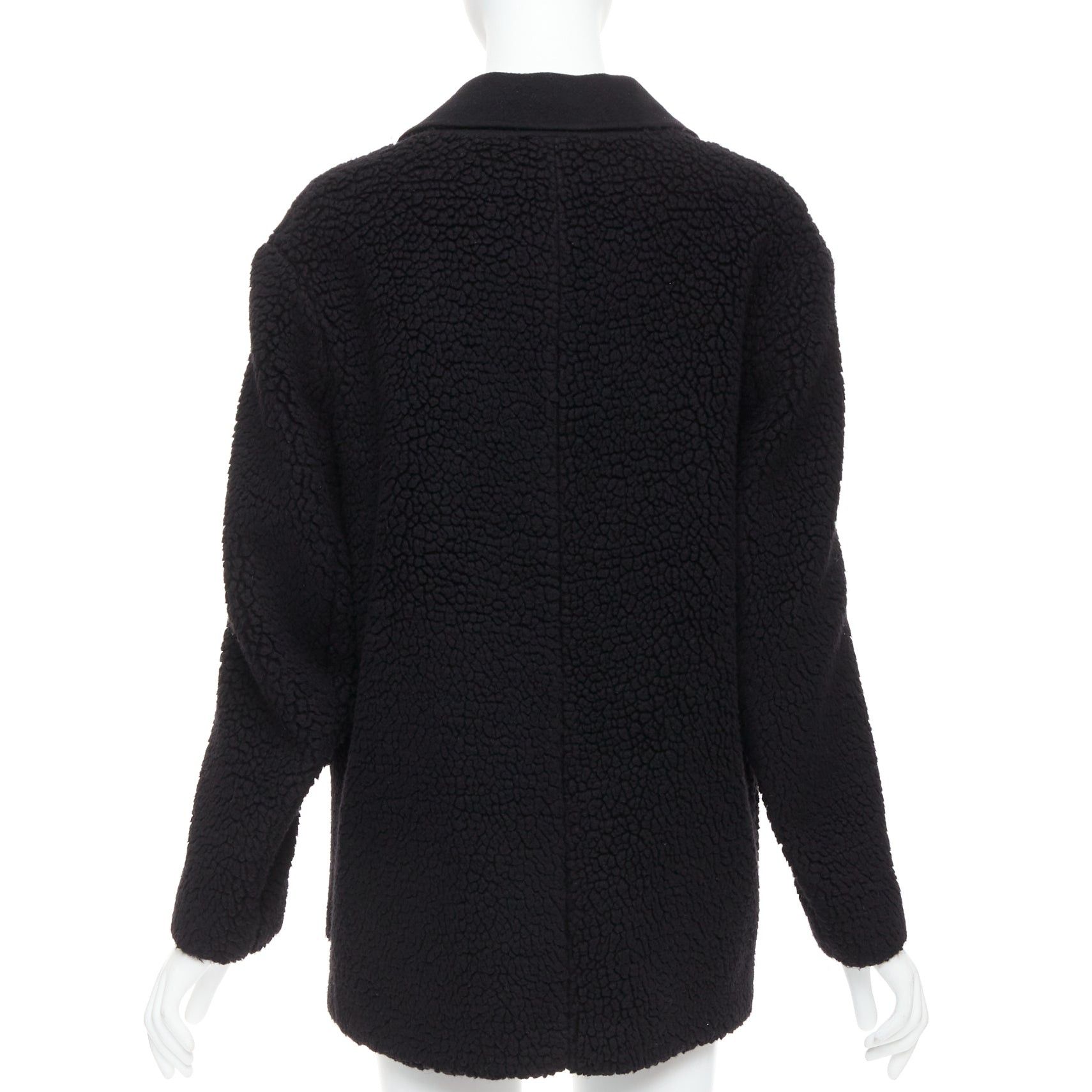 Dior DIOR 100% cashmere black teddy textured pocketed coat FR34 XS Size XS / US 0-2 / IT 36-38 - 6 Thumbnail
