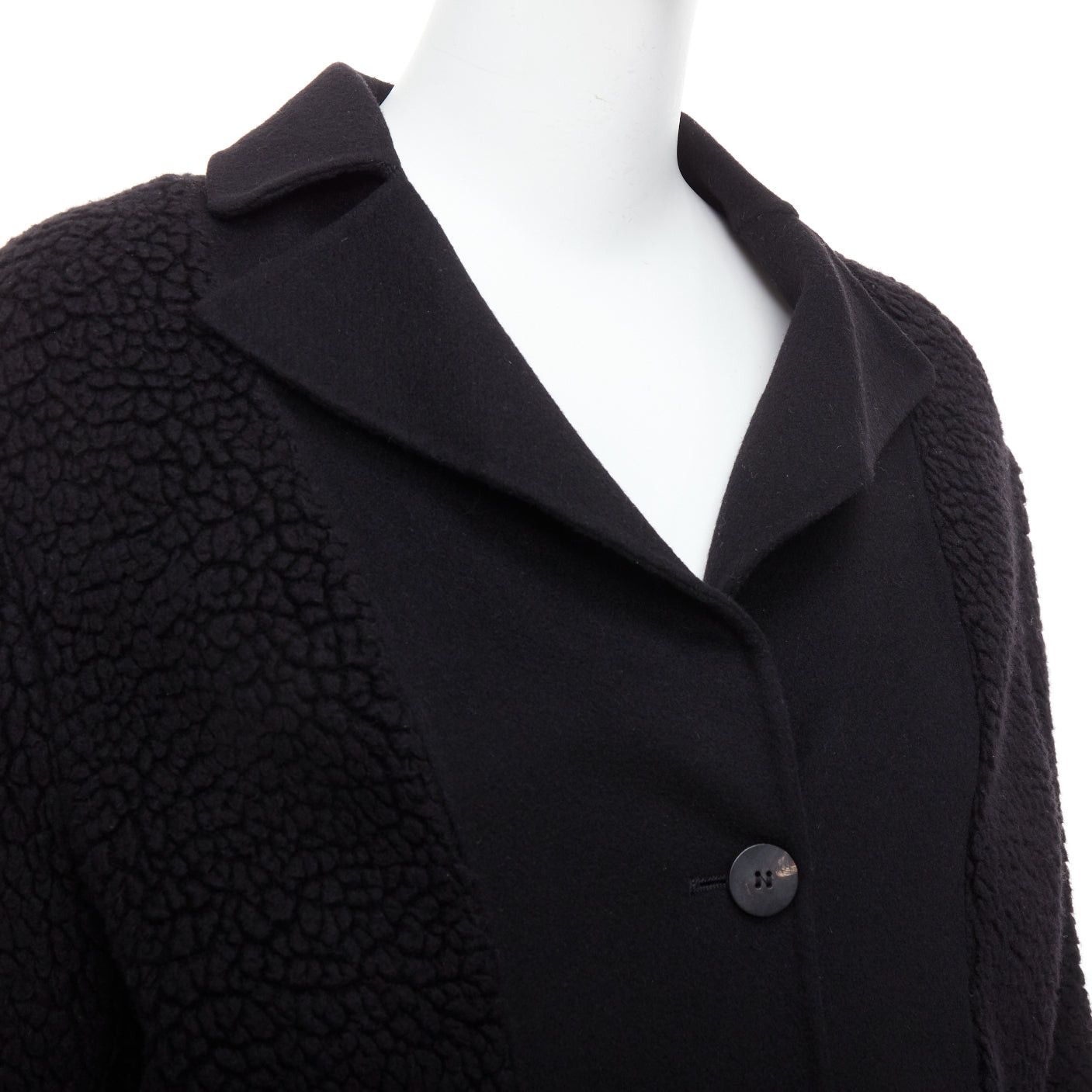 Dior DIOR 100% cashmere black teddy textured pocketed coat FR34 XS Size XS / US 0-2 / IT 36-38 - 2 Thumbnail