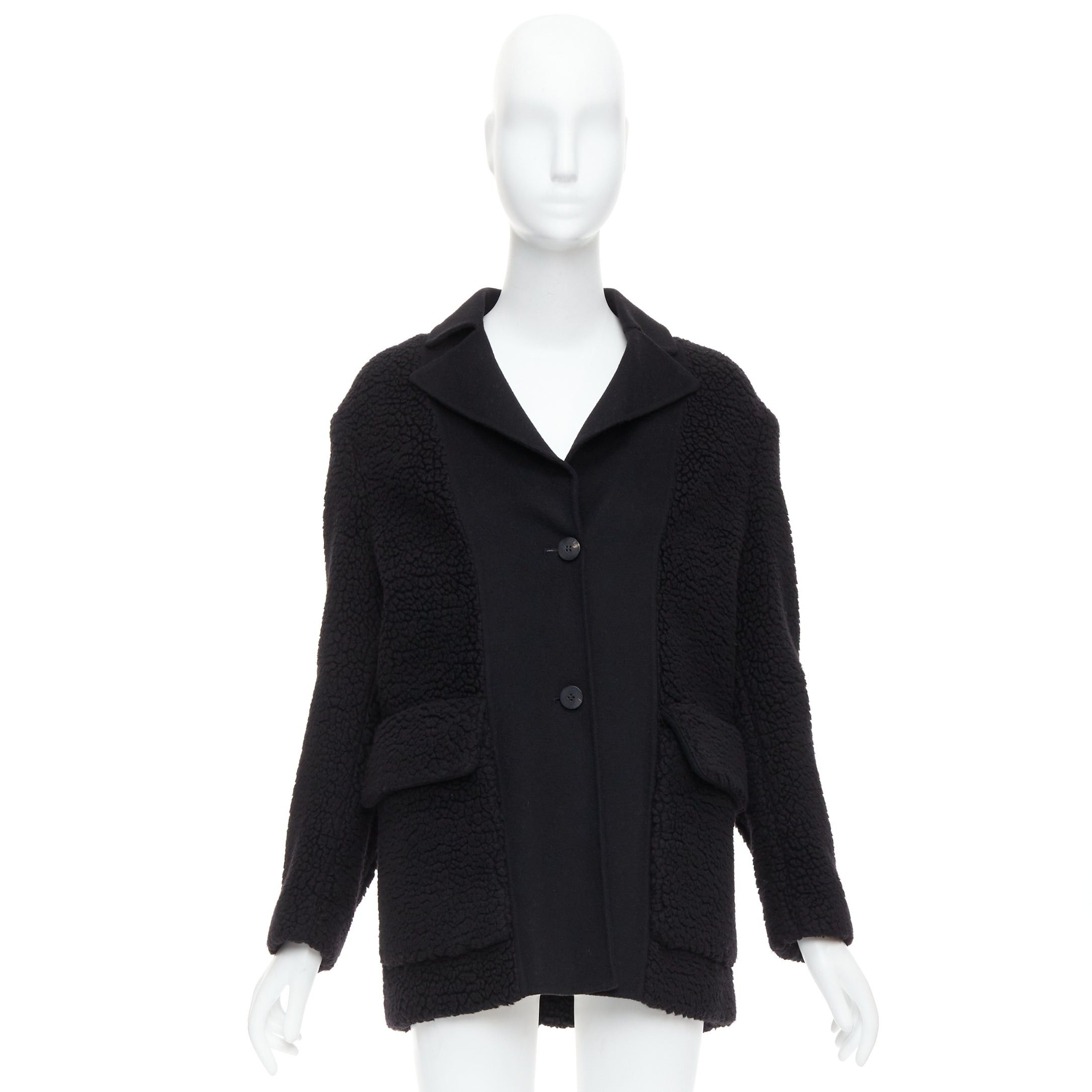 Dior DIOR 100% cashmere black teddy textured pocketed coat FR34 XS Size XS / US 0-2 / IT 36-38 - 10 Thumbnail