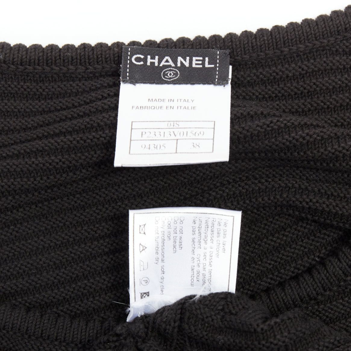 Chanel CHANEL 04P black cotton knitted pointelle floral sheer knee dress FR38 M Size M / US 6-8 / IT 42-44 - 8 Thumbnail