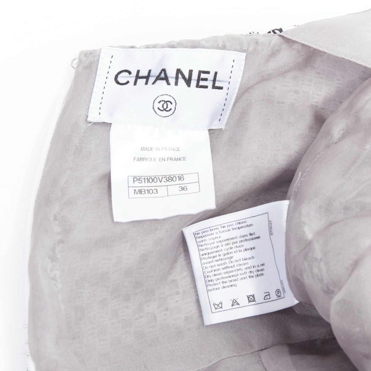 Chanel CHANEL 2015 Runway grey cotton tweed CC button ruffle dress FR36 S Size S / US 4 / IT 40 - 8 Thumbnail