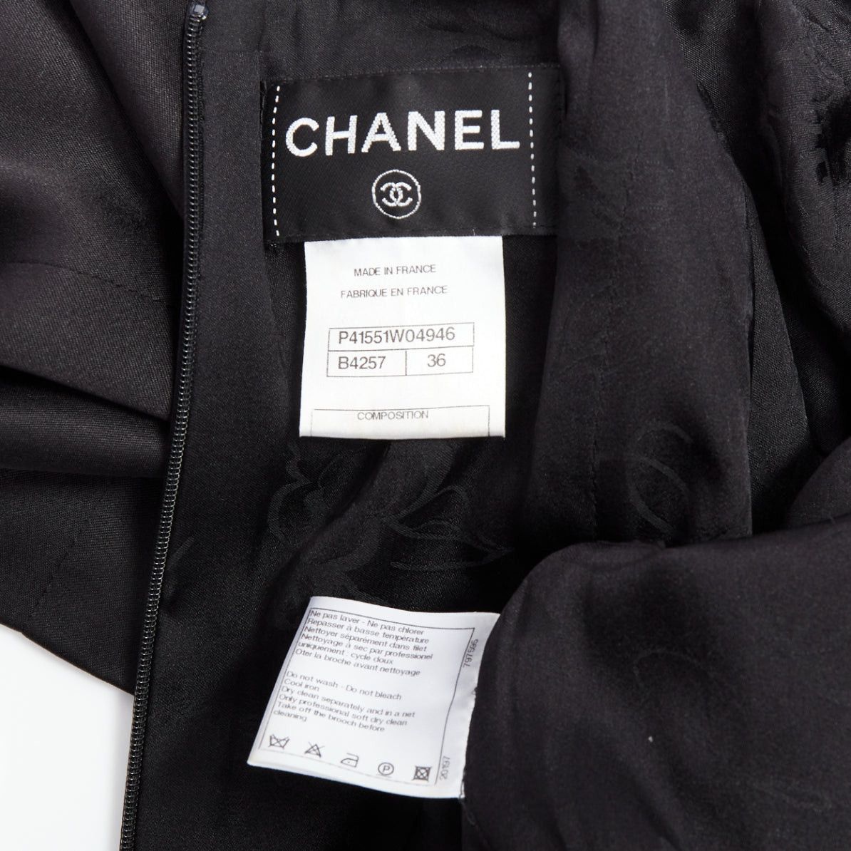 Chanel CHANEL navy black rayon wool blend draped pleated shift dress FR36 S Size S / US 4 / IT 40 - 8 Thumbnail