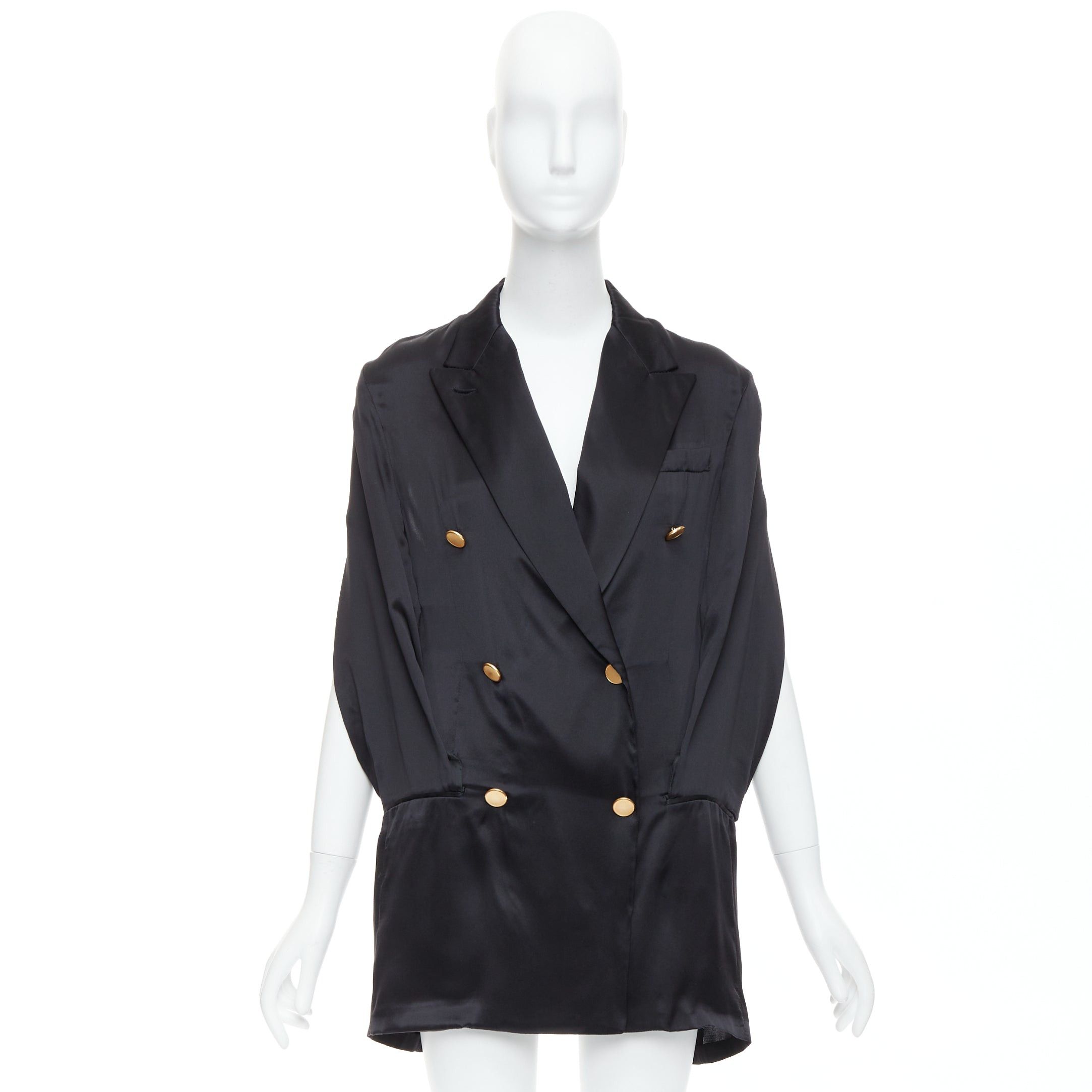 Maison Margiela rare MAISON MARTIN MARGIELA 2012 Runway black tucked sleeve blazer dress IT36 XXS Size S / US 4 / IT 40 - 9 Thumbnail