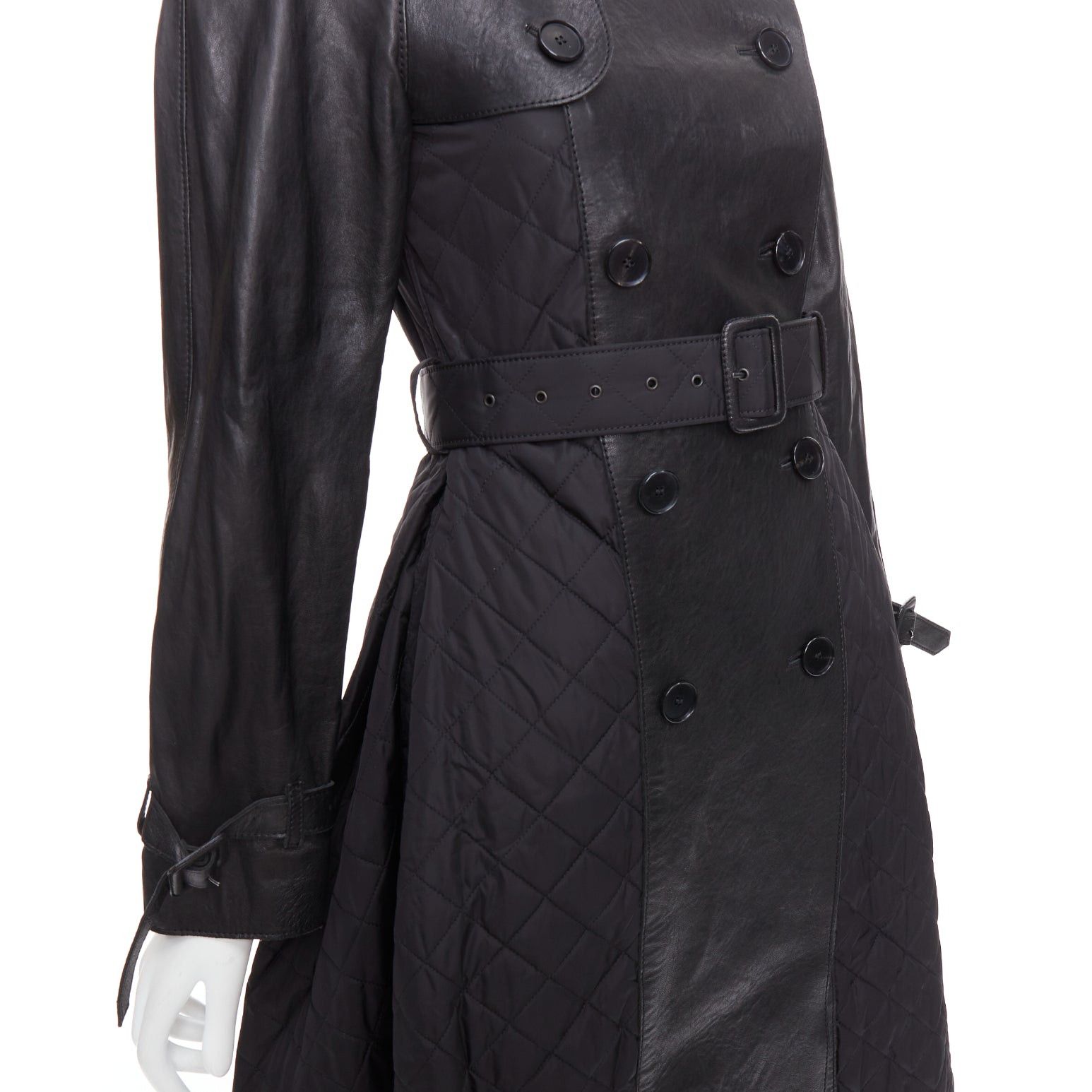 Jean Paul Gaultier JEAN PAUL GAULTIER Vintage faux leather reversed quilted trench coat IT38 XS Size XS / US 0-2 / IT 36-38 - 2 Thumbnail