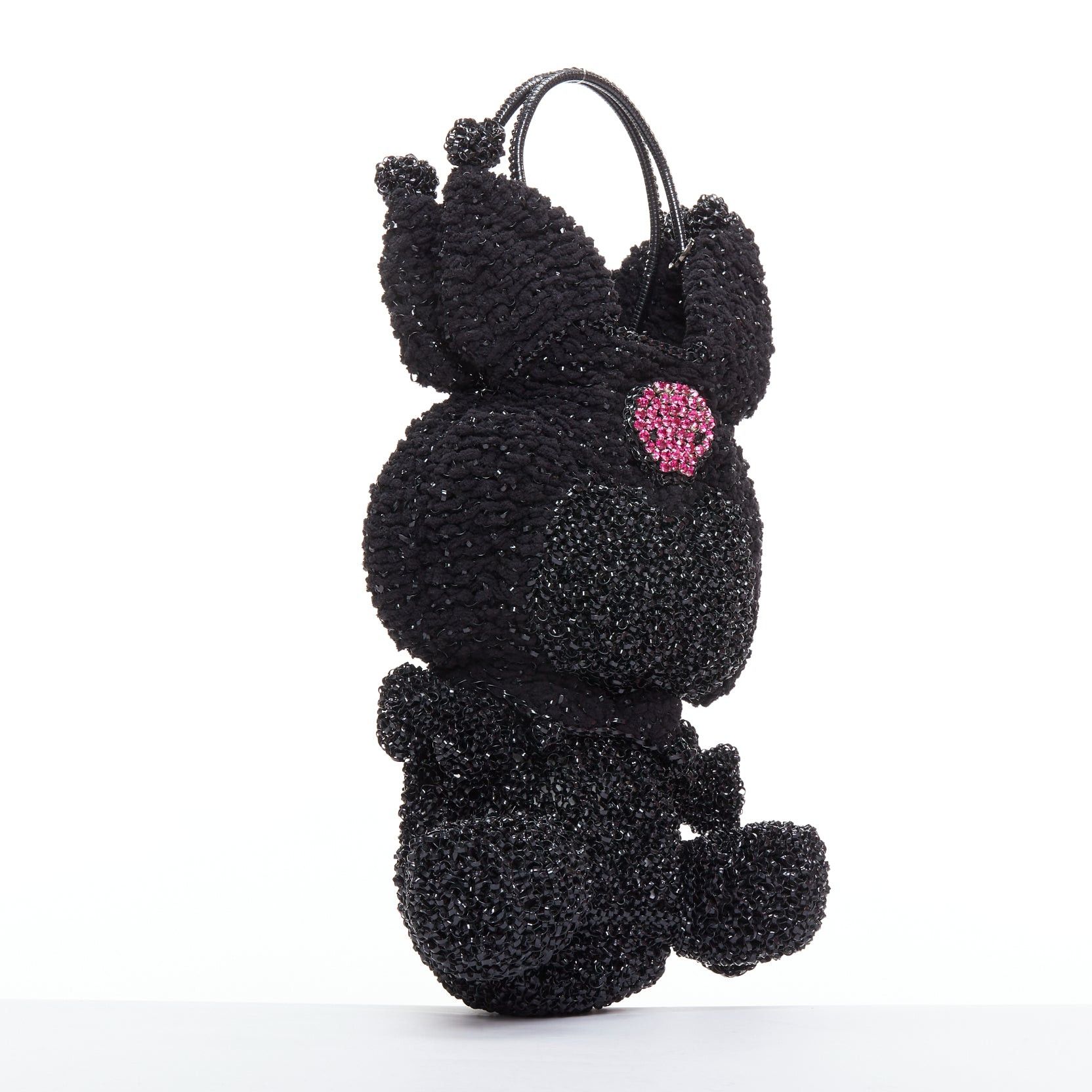 ANTEPRIMA rare ANTEPRIMA SMy Melody Kuromi Sanrio black wire pink crystal skull tote bag Size ONE SIZE - 3 Thumbnail