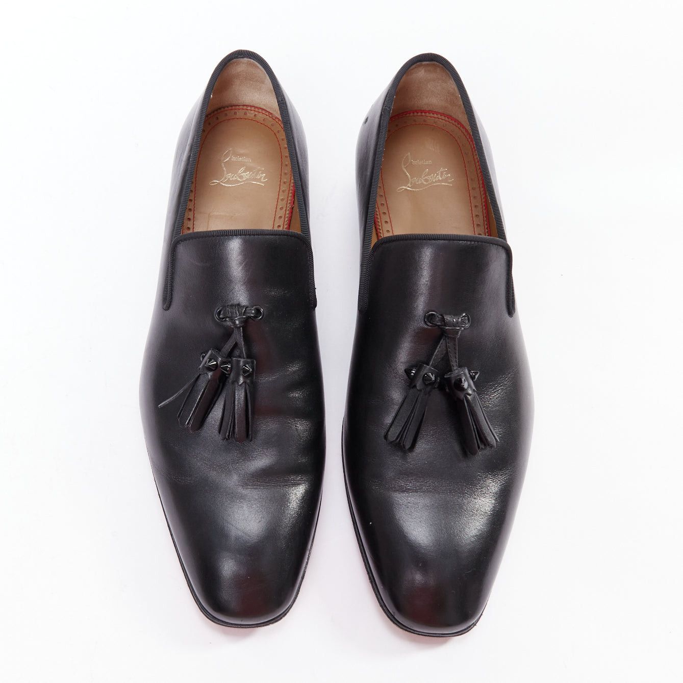 Christian Louboutin CHRISTIAN LOUBOUTIN Dandelion black tassel smooth leather loafers EU41.5 Size US 8.5 / EU 41-42 - 2 Thumbnail