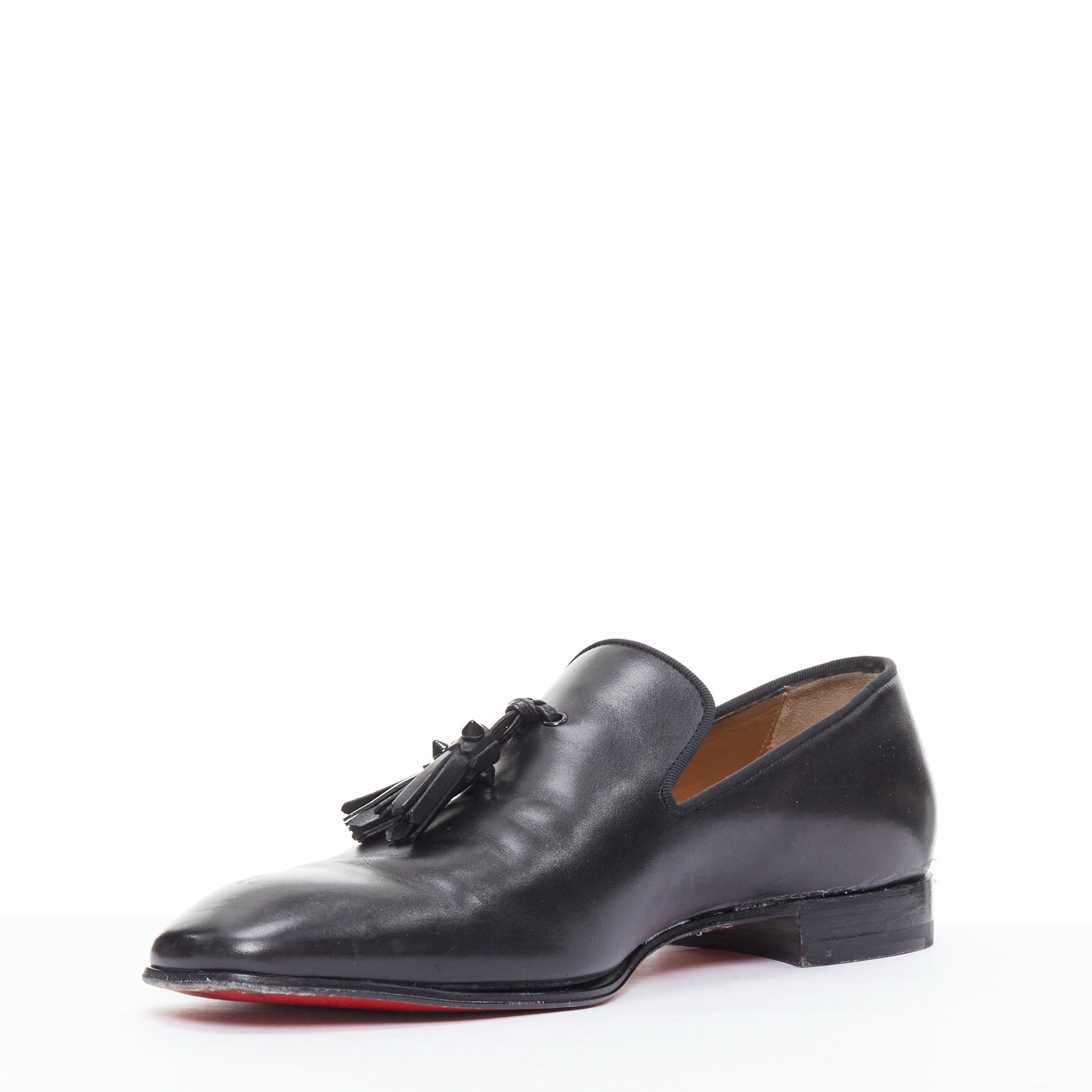 Christian Louboutin CHRISTIAN LOUBOUTIN Dandelion black tassel smooth leather loafers EU41.5 Size US 8.5 / EU 41-42 - 4 Thumbnail