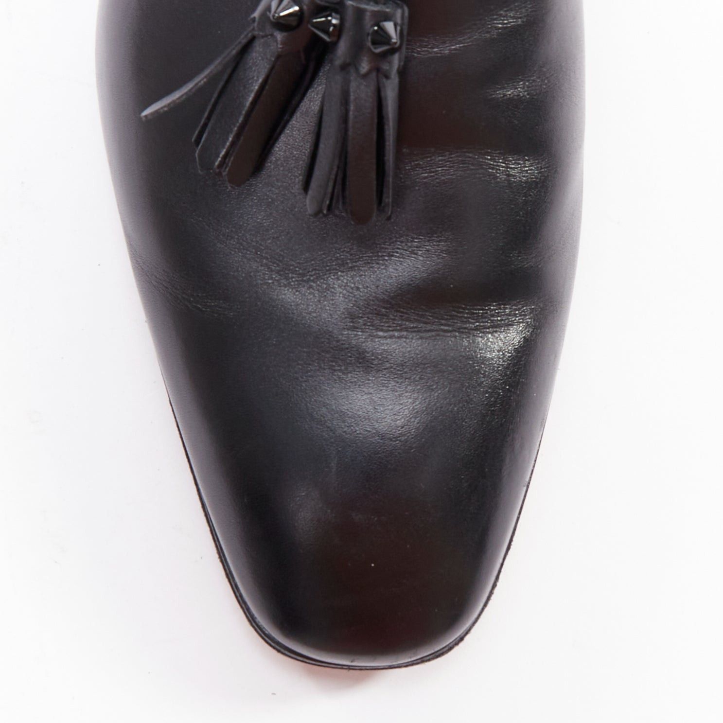 Christian Louboutin CHRISTIAN LOUBOUTIN Dandelion black tassel smooth leather loafers EU41.5 Size US 8.5 / EU 41-42 - 6 Thumbnail